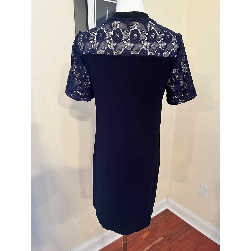 A.L.C. Navy Blue Simms Lace Sleeve Sheath Mini Dress Size 4 - Picture 6 of 7